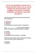 PLTW ENGINEERING ESSENTIALS EXAM NEWEST 2024 ACTUAL EXAM COMPLETE 150 QUESTIONS AND CORRECT DETAILED ANSWERS &lpar;VERIFIED ANSWERS&rpar; &vert; ALREADY GRADED A&plus;
