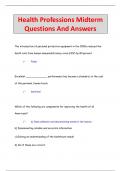 Health Professions Midterm Questions And Answers