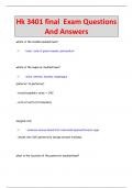 Hk 3401 final Exam Questions  And Answers