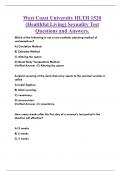 West Coast University HLTH 1520 &lpar;Healthful Living&rpar; Sexuality Test Questions and Answers&period;