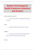 Health Professions Questions And Answers