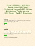 Exam 1&colon; NUR2349 &sol; NUR 2349 &lpar;Latest 2024 &sol; 2025 Update&rpar; Professional Nursing I &sol; PN1 &vert; Exam Questions and Verified Answers &vert; 100&percnt; Correct &vert; Grade A - Rasmussen