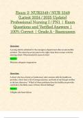 Exam 2&colon; NUR2349 &sol; NUR 2349 &lpar;Latest 2024 &sol; 2025 Update&rpar; Professional Nursing I &sol; PN1 &vert; Exam Questions and Verified Answers &vert; 100&percnt; Correct &vert; Grade A - Rasmussen