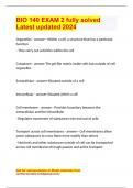 BIO 140 EXAM 2 fully solved Latest updated 2024