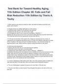  Test Bank for Toward Healthy Aging&comma; 11th Edition Chapter 20&colon; Falls and Fall Risk Reduction 11th Edition by Theris A&period; Touhy