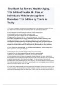  Test Bank for Toward Healthy Aging&comma; 11th EditionChapter 26&colon; Care of Individuals With Neurocognitive Disorders 11th Edition by Theris A&period; Touhy