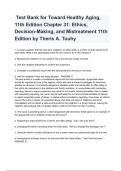  Test Bank for Toward Healthy Aging&comma; 11th Edition Chapter 31&colon; Ethics&comma; Decision-Making&comma; and Mistreatment 11th Edition by Theris A&period; Touhy