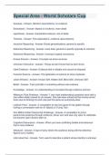 Special Area - World Scholars Cup Exam Questions and Answers