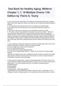  Test Bank for Healthy Aging&colon; Midterm Chapter 1&comma; 7&comma; 18 Multiple Choice 11th Edition by Theris A&period; Touhy