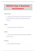 NSG310 Topic 4 Questions  And Answers