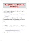 NSG310 Exam  Questions And Answers