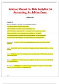 Solution Manual For Data Analytics for Accounting&comma; 3rd Edition Exam&period;
