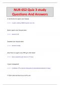 NUR 652 Quiz 3 study  Questions And Answers