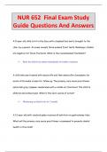 NUR 652 Exams  Questions And Answers