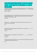 WATER RESTORATION ACTUAL EXAM TEST  ACCURATE & GRADED A&plus;&vert;2024 UPDATED