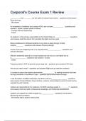 Corporal-s Course Exam 1 Review questions and answers