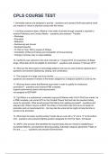 CPLS COURSE TEST questions and answers
