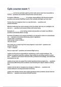 Cpls course exam 1 questions and answers