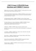 CRCP&colon; Exam 1 UPDATED Exam  Questions and CORRECT Answers