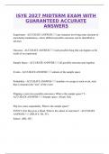 ISYE 2027 MIDTERM EXAM WITH GUARANTEED ACCURATE ANSWERS