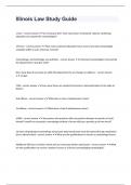 Illinois Law Study Guide questions with 100&percnt; correct answers