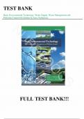 Test Bank - for Basic Environmental Technology Water Supply&comma; Waste Management and Pollution Control 6th Edition by Jerry Nathanson&comma; All Chapters 1-14 &vert; Complete Guide A&plus;