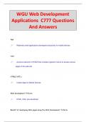 WGU C777 &sol; WGU Web Development Applications C777 Questions And Answers