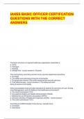 IAHSS BASIC OFFICER CERTIFCATION QUESTIONS WITH THE CORRECT ANSWERS