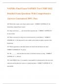 NAPSRx Final Exam NAPSRX Test CNRP 2022 Detailed Exam Questions With Comprehensive  Answers Guaranteed 100&percnt; Pass