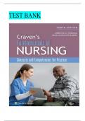 Test bank for Fundamentals of Nursing&colon; Concepts and Competencies for Practice 9th Edition by Ruth F Craven Constance J Hirnle&period; All Chapters 1-43 LATEST