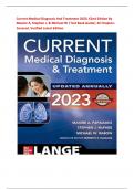 Current Medical Diagnosis And Treatment 2023&comma; 62nd Edition By Maxine A&comma; Stephen J&comma; & Michael W &vert;Test Bank Guide&vert; 42 Chapters Covered&comma; Verified Latest Edition