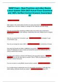 SNSP Exam - Best Practices and other Basics Latest Update 2024-2025 Actual Exam Questions and 100&percnt; Verified Correct Answers Guaranteed A&plus;