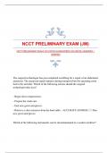 NCCT PRELIMINARY EXAM &lpar;JM&rpar; WITH GUARANTEED ACCURATE ANSWERS &vert;VERIFIED