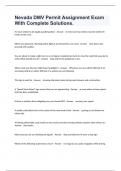 Nevada DMV Permit Assignment Exam With Complete Solutions&period;