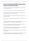 Permit Test &lpar;Nevada DMV&rpar; Study Guide Exam And Actual Answers&period;