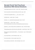 Nevada Permit Test Prep Exam Questions With Solved Solutions&period;