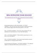 IMSA WORKZONE EXAM 2024&sol;2025 WITH GUARANTEED ACCURATE ANSWERS &vert;VERIFIED