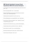 MN Dental Assistant License Exam Questions With All Correct Answers&period;
