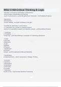 WGU C168-Critical Thinking & Logic Questions &Exam &lpar;elaborations&rpar; answers 100&percnt; satisfaction guarantee