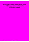  High-Quality CPR in Adults Study Guide BLS Compression & Ventilation Standards Review 2025&sol; 2026 &vert; 100&percnt; Verified with Correct Questions and Answers &vert; Complete BLS CPR Certification Exam Prep Study Resource with Solution
