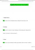 English Placement Test Guide 1 2024 Questions and Answers 2024 &sol; 2025 &lpar;Verified Answers by Expert&rpar;