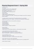 Physical Diagnosis Exam 1 - Spring 2024 Questions &Exam &lpar;elaborations&rpar; answers 100&percnt; satisfaction guarantee