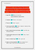 Excel Certification Exam Questions with Correct Verified Answers Latest Update &lpar;2024&sol;2025&rpar; Guaranteed Pass