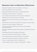 Medication Order and Medication Effectiveness  Questions &Exam &lpar;elaborations&rpar; answers 100&percnt; satisfaction guarantee Latest update 2024&sol;2025 with complete solution