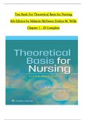 TEST BANK For Theoretical Basis for Nursing&comma; 6th American Edition by Melanie McEwen&semi; Evelyn M&period; Wills&comma; Verified Chapters 1 - 23&comma; Complete Newest Version