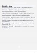 Genetics Quiz Questions &Exam &lpar;elaborations&rpar; answers 100&percnt; satisfaction guarantee Latest update 2024&sol;2025 with complete solution