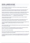 EXCEL LINKED-IN QUIZ Questions &Exam &lpar;elaborations&rpar; answers 100&percnt; satisfaction guarantee Latest update 2024&sol;2025 with complete solution