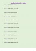 Alaska Airlines City Codes
