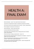 HEALTH A&colon; FINAL EXAM QUESTIONS AND ANSWERS