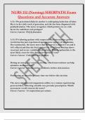 NURS 132 &lpar;Nursing&rpar; SHERPATH Exam  Questions and Accurate Answers